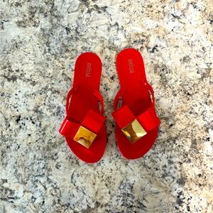 Mini Melissa Red Bow Harmony Sandals